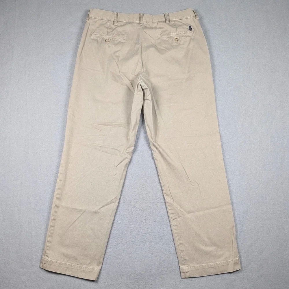 Vintage Polo Ralph Lauren Preston Pant Mens 34x32 Khaki‎ Chino Straight Pony Y2K